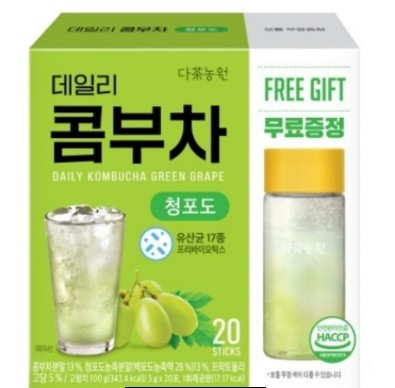Danongwon 乳酸菌康普茶-青葡萄口味 一盒20入贈水杯