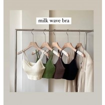 milk wave bra絲滑竪紋乳膠bra背心上衣 四色